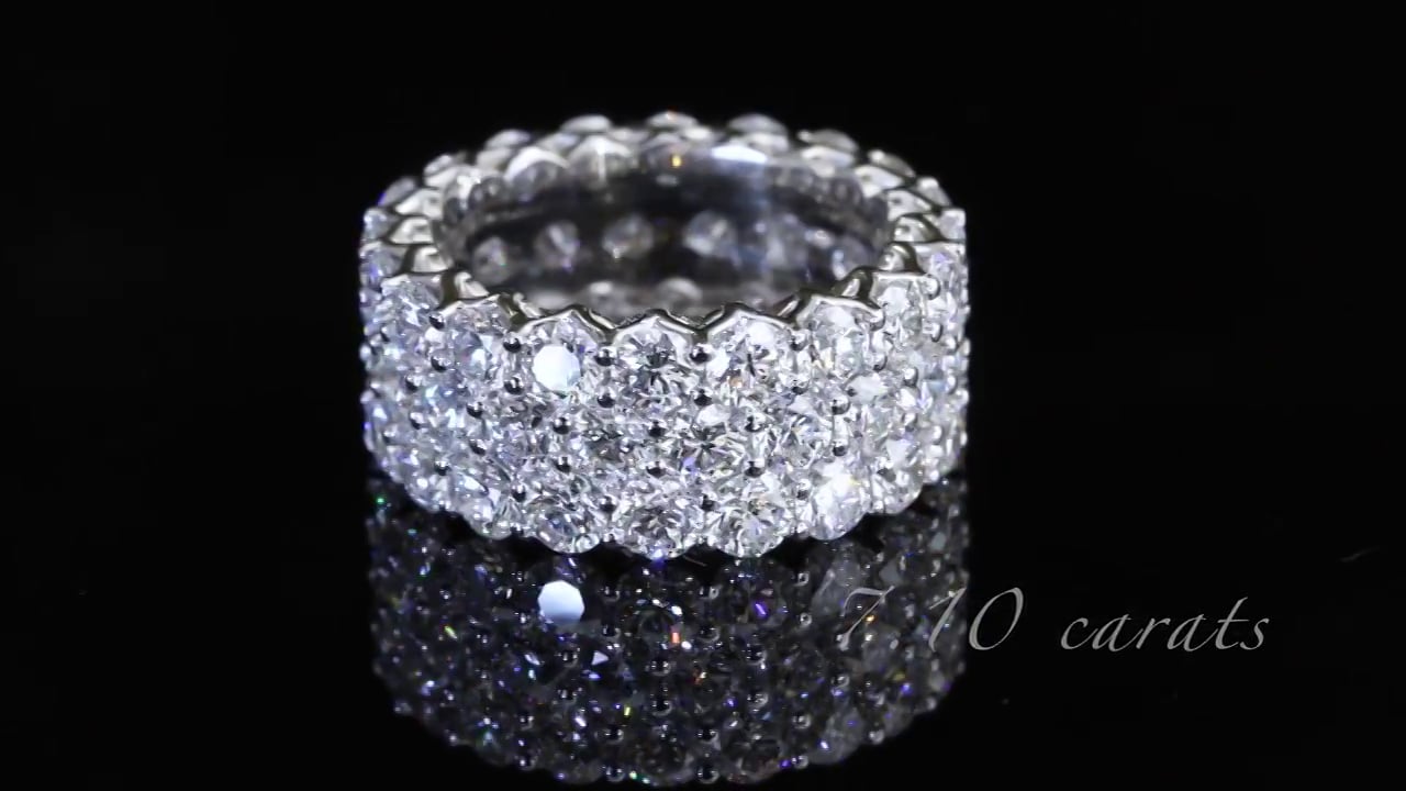 Three Tier Diamond Wedding Band 7.1 Carats
