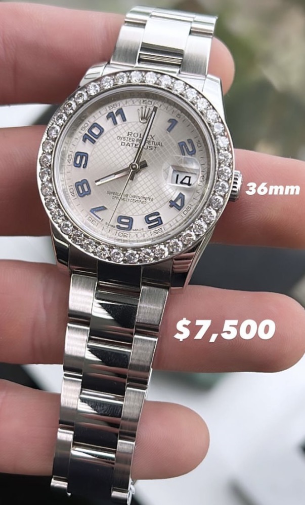 Rolex with diamond bezel